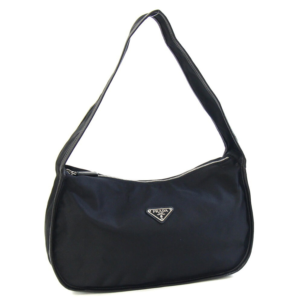 Prada handbag BR0743 Black nylon leather one-handle for women PRADA